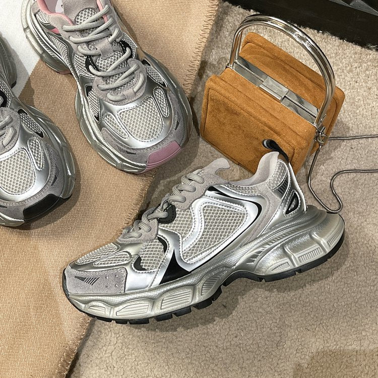 2024Spring Low-Top（Upper Height Less10cm)Rubber lace-up cross strap women's sneakers