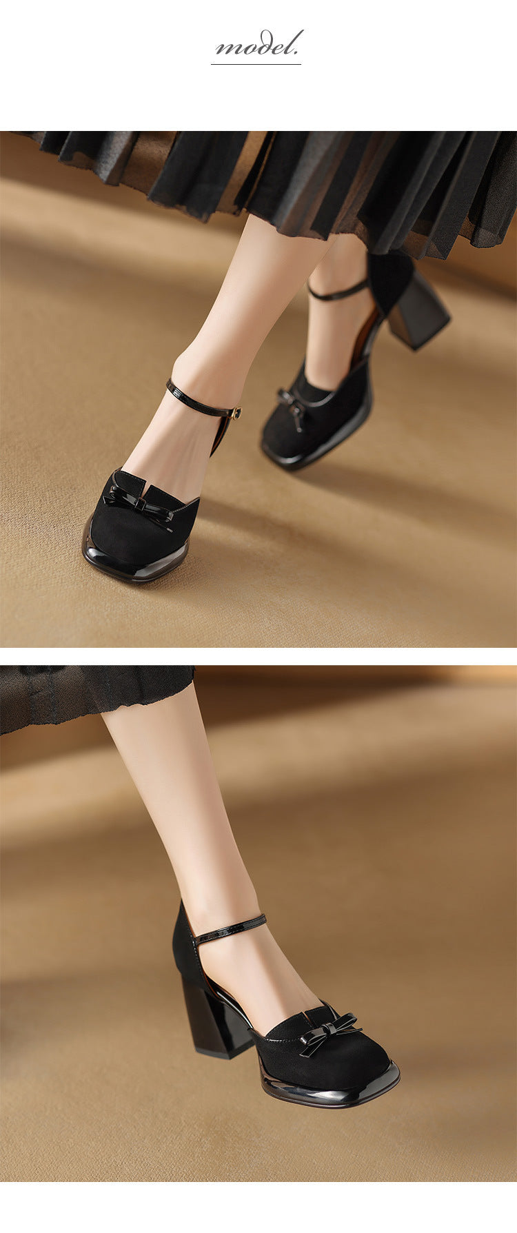 French Retro Elegant Mature Hollow Toe Sandals2024New Year's New Versatile Simple Thick Heel Buckle High Heels