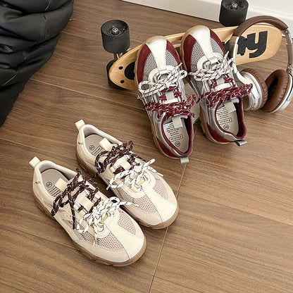 2025New Retro Jogging Shoes for Women, Casual Sports Shoes, Student Shoes, Color Block Single Shoes for Women