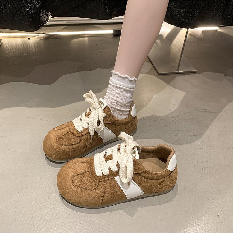 2025Autumn women's rubber sneakers with laces, low-top（Upper Height Less10cm)