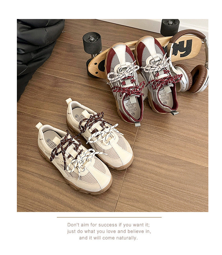 2025New Retro Jogging Shoes for Women, Casual Sports Shoes, Student Shoes, Color Block Single Shoes for Women