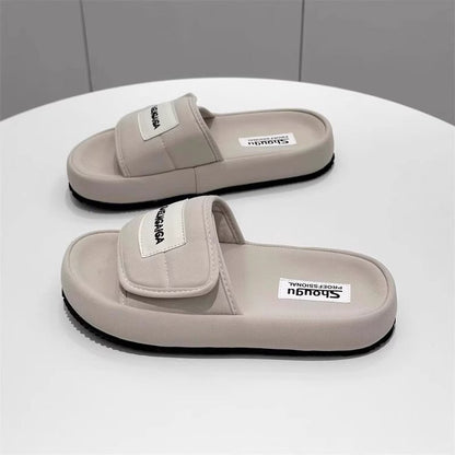 Low Heel Platform Sole(Less3cm)PU Rubber Slippers
