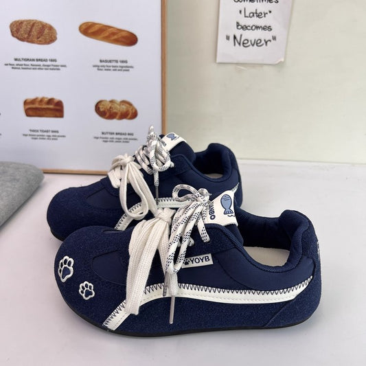 2025Autumn rubber sneakers low-top（Upper Height Less10cm)Lace-up Women