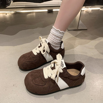 2025Autumn women's rubber sneakers with laces, low-top（Upper Height Less10cm)