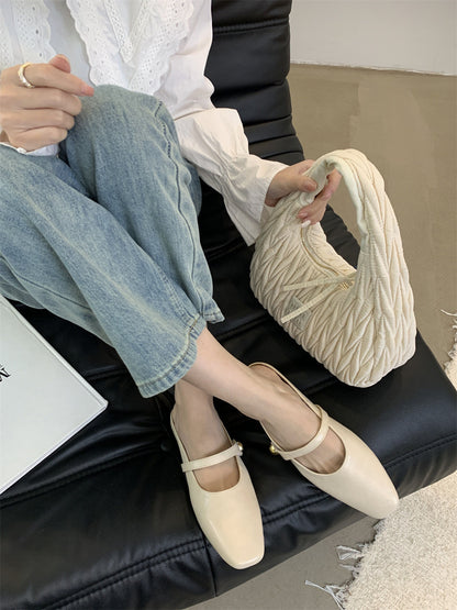 Flat Closed-Toe Half Slippers for Women Soft Sole2025French-style Sandals for Outdoor Wear, Super Popular Evening Breeze Niche Single Shoes