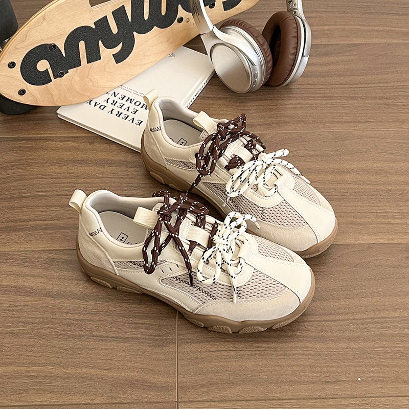 2025New Retro Jogging Shoes for Women, Casual Sports Shoes, Student Shoes, Color Block Single Shoes for Women