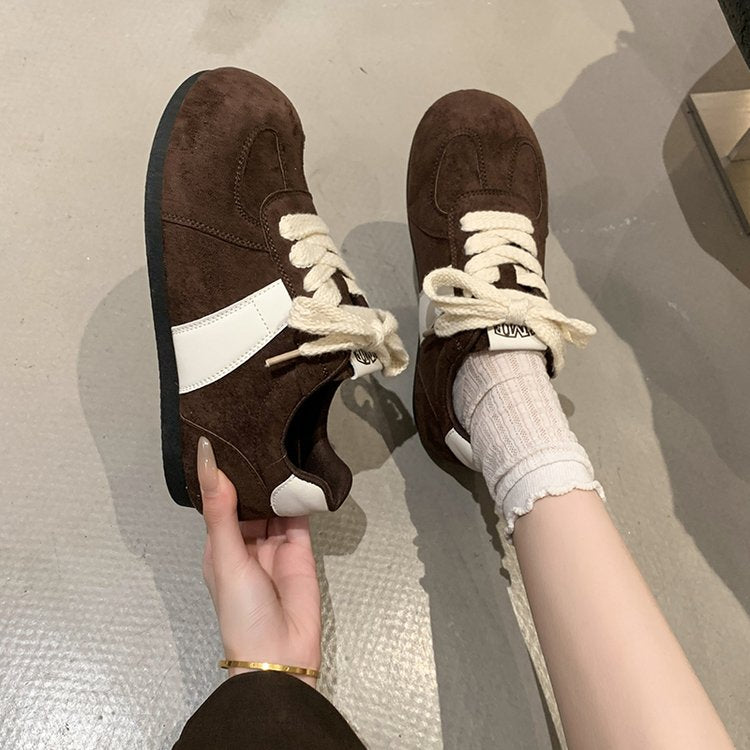 2025Autumn women's rubber sneakers with laces, low-top（Upper Height Less10cm)