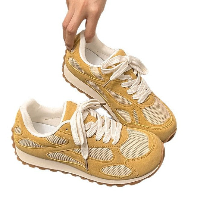 2025Spring New Women's Jogging Shoes Versatile Comfortable Flat Lace-up Shoes Fashion Trendy Casual Sneakers