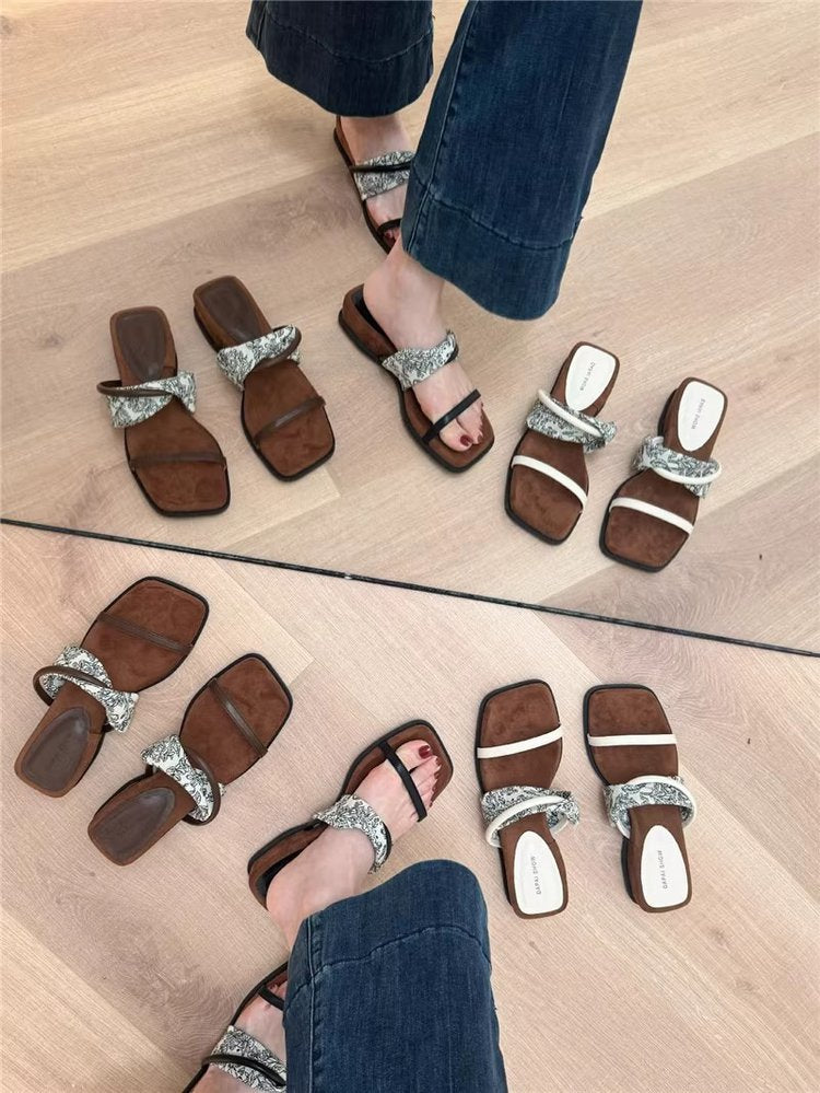 PUT Wedge Rubber Slippers Mid Heel
