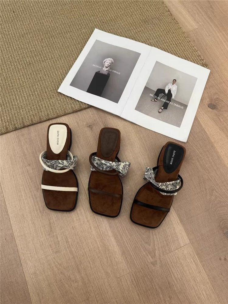 PUT Wedge Rubber Slippers Mid Heel