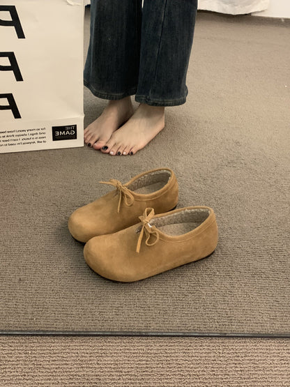 Late Night Breeze Height Increasing Thick Sole Leopard Print Fleece Lined Birkenstock Shoes for Outdoor Wear Autumn Winter Slip-On Ugly Cute Deep Mouth Beanie Cotton Shoes