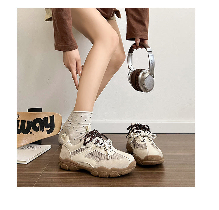 2025New Retro Jogging Shoes for Women, Casual Sports Shoes, Student Shoes, Color Block Single Shoes for Women