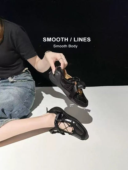 2025Summer rubber sneakers for women with lace-up low-top（Upper Height Less10cm)