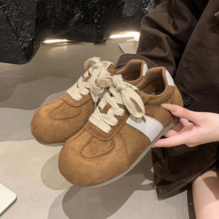 2025Autumn women's rubber sneakers with laces, low-top（Upper Height Less10cm)