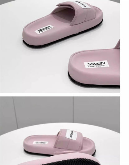 Low Heel Platform Sole(Less3cm)PU Rubber Slippers