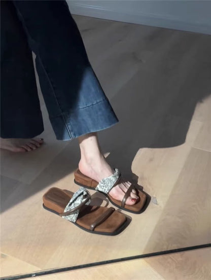 PUT Wedge Rubber Slippers Mid Heel