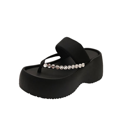 PU Platform High Heels(6-8cm)Rubber Slippers