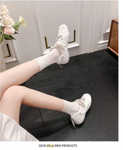 2025Summer rubber sneakers for women with lace-up low-top（Upper Height Less10cm)