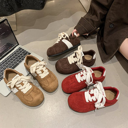 2025Autumn women's rubber sneakers with laces, low-top（Upper Height Less10cm)