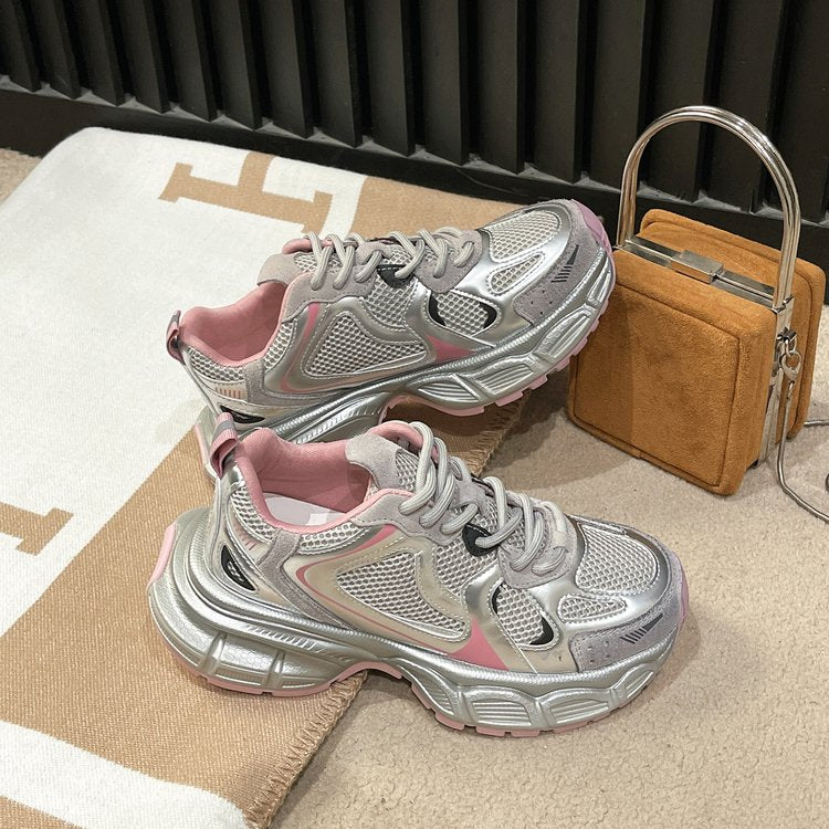 2024Spring Low-Top（Upper Height Less10cm)Rubber lace-up cross strap women's sneakers