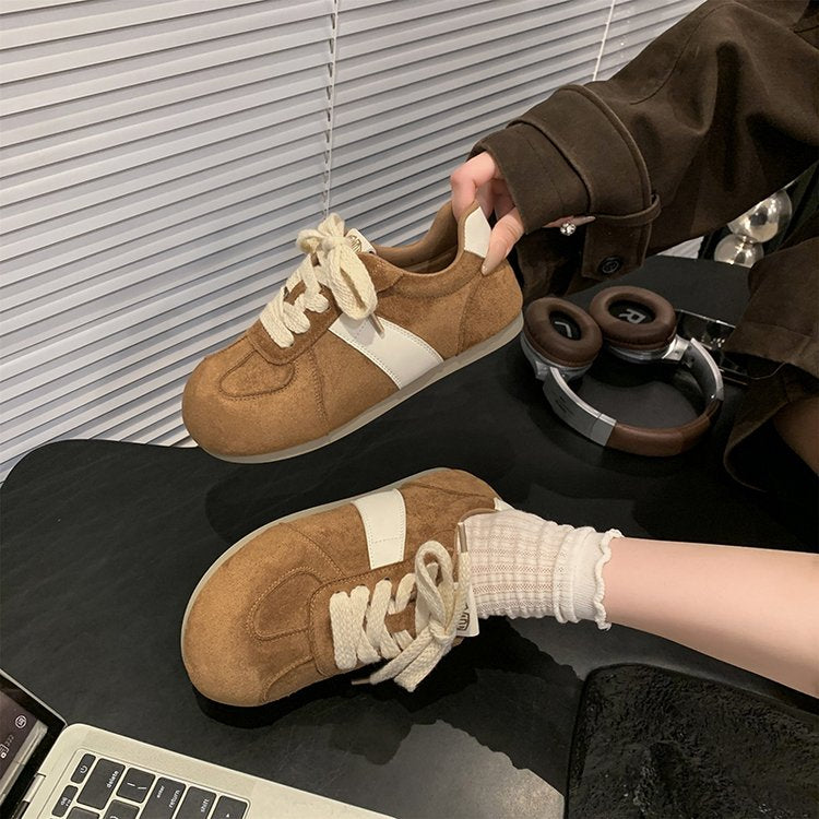 2025Autumn women's rubber sneakers with laces, low-top（Upper Height Less10cm)