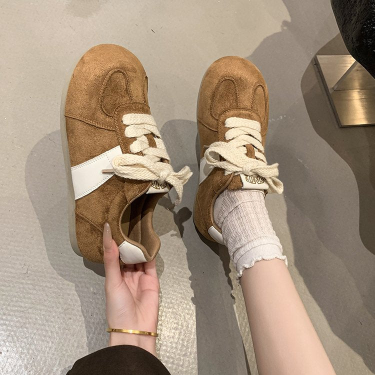 2025Autumn women's rubber sneakers with laces, low-top（Upper Height Less10cm)