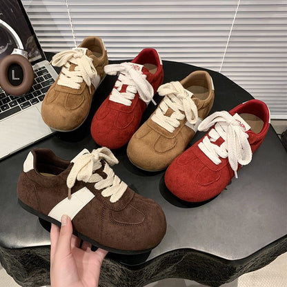 2025Autumn women's rubber sneakers with laces, low-top（Upper Height Less10cm)