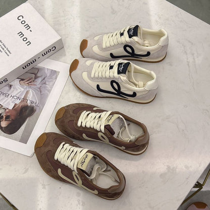 2025Spring and Autumn Cute Asymmetric Big Toe Lace-up Casual Sneakers for Women