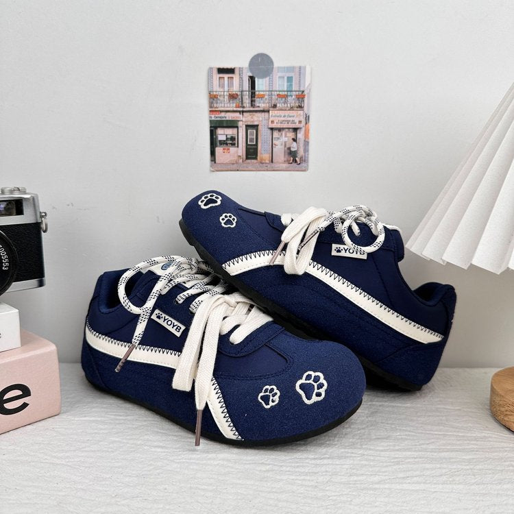 2025Autumn rubber sneakers low-top（Upper Height Less10cm)Lace-up Women