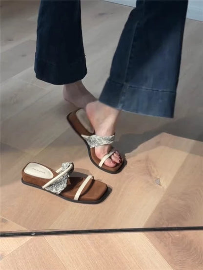 PUT Wedge Rubber Slippers Mid Heel