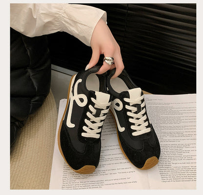 2025Spring Summer New Grape Mom Wang Yibo Same Style Asymmetric Large Toe Lace-up Casual Style Jogging Shoes