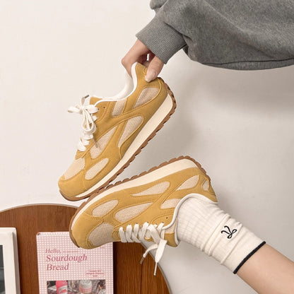 2025Spring New Women's Jogging Shoes Versatile Comfortable Flat Lace-up Shoes Fashion Trendy Casual Sneakers