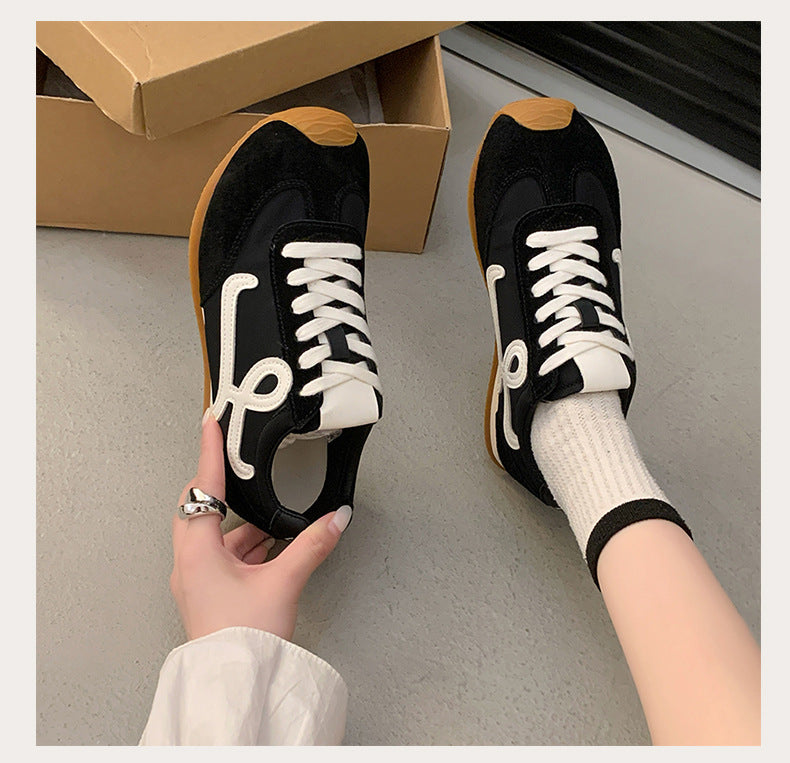 2025Spring Summer New Grape Mom Wang Yibo Same Style Asymmetric Large Toe Lace-up Casual Style Jogging Shoes