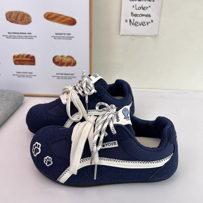 2025Autumn rubber sneakers low-top（Upper Height Less10cm)Lace-up Women