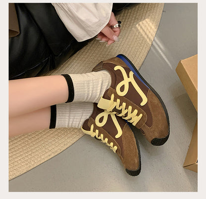 2025Spring Summer New Grape Mom Wang Yibo Same Style Asymmetric Large Toe Lace-up Casual Style Jogging Shoes