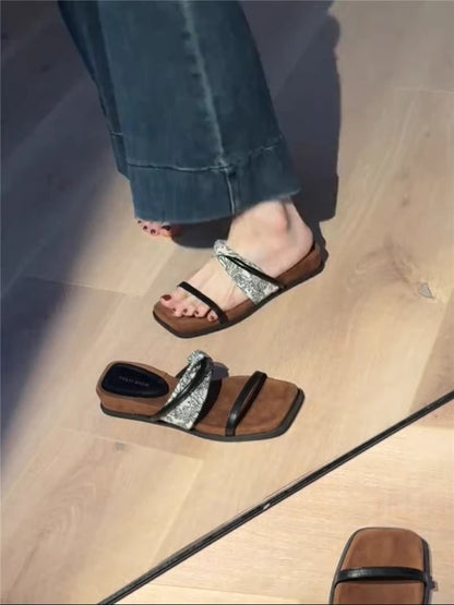 PUT Wedge Rubber Slippers Mid Heel