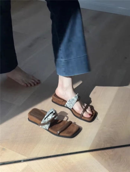 PUT Wedge Rubber Slippers Mid Heel