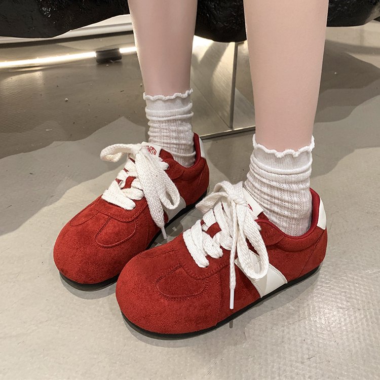 2025Autumn women's rubber sneakers with laces, low-top（Upper Height Less10cm)