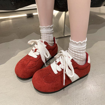 2025Autumn women's rubber sneakers with laces, low-top（Upper Height Less10cm)