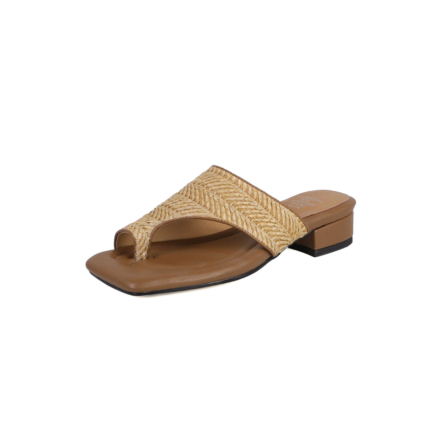 French Retro Vacation Style Woven Toe Clip Sandals for Women Summer Niche Design Chunky Heel Sandals
