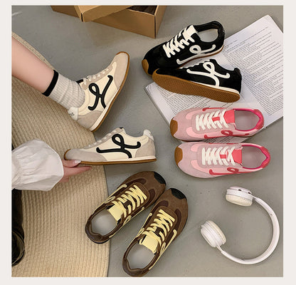 2025Spring Summer New Grape Mom Wang Yibo Same Style Asymmetric Large Toe Lace-up Casual Style Jogging Shoes