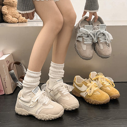 2025Spring New Non-Slip Color Block Sports Jogging Shoes for Women Comfortable Casual Breathable White Running Shoes