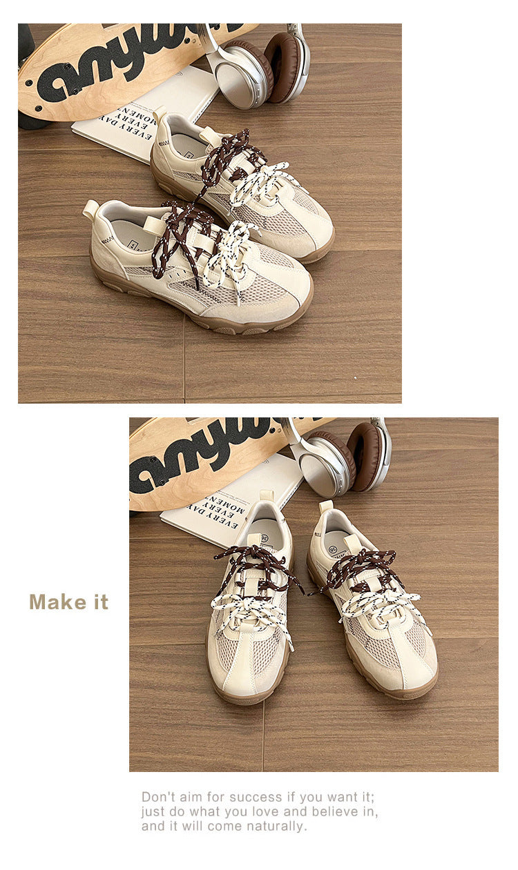 2025New Retro Jogging Shoes for Women, Casual Sports Shoes, Student Shoes, Color Block Single Shoes for Women