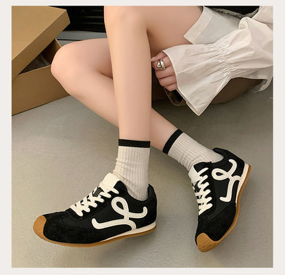 2025Spring Summer New Grape Mom Wang Yibo Same Style Asymmetric Large Toe Lace-up Casual Style Jogging Shoes