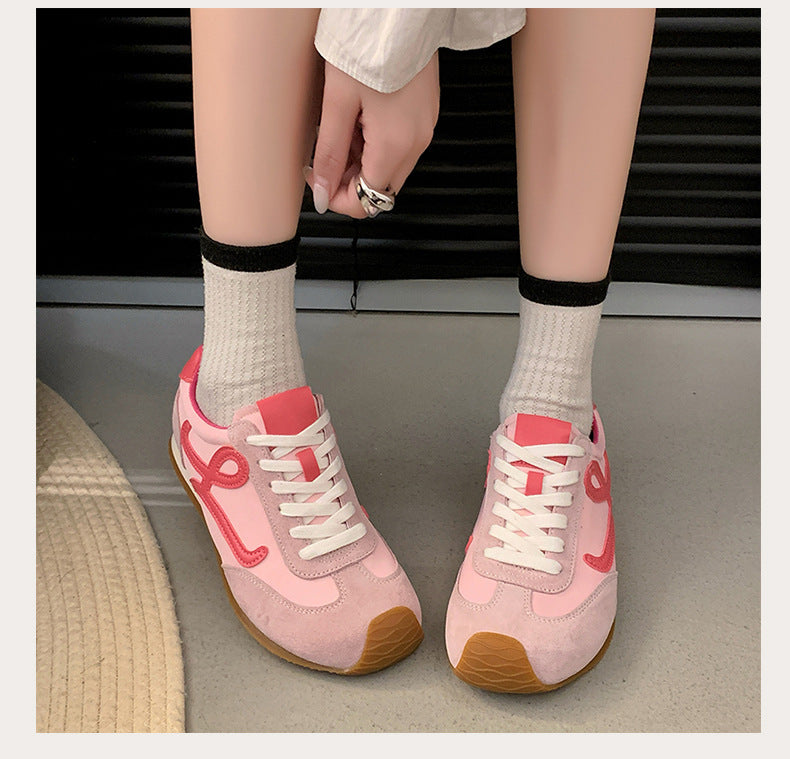 2025Spring Summer New Grape Mom Wang Yibo Same Style Asymmetric Large Toe Lace-up Casual Style Jogging Shoes