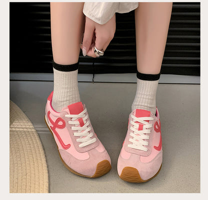 2025Spring Summer New Grape Mom Wang Yibo Same Style Asymmetric Large Toe Lace-up Casual Style Jogging Shoes