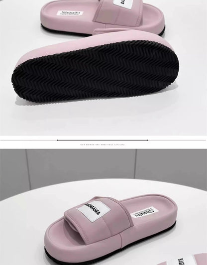 Low Heel Platform Sole(Less3cm)PU Rubber Slippers