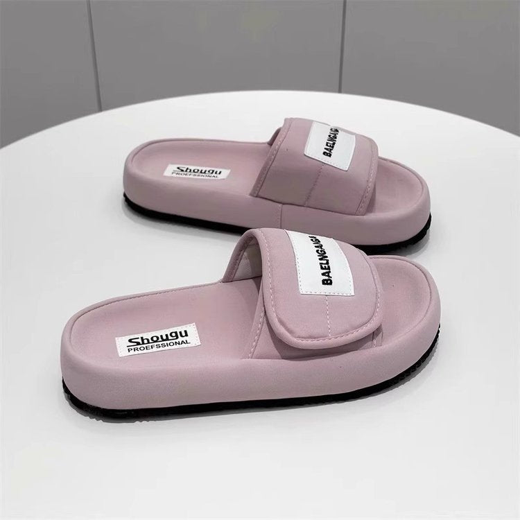 Low Heel Platform Sole(Less3cm)PU Rubber Slippers