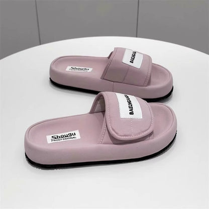 Low Heel Platform Sole(Less3cm)PU Rubber Slippers