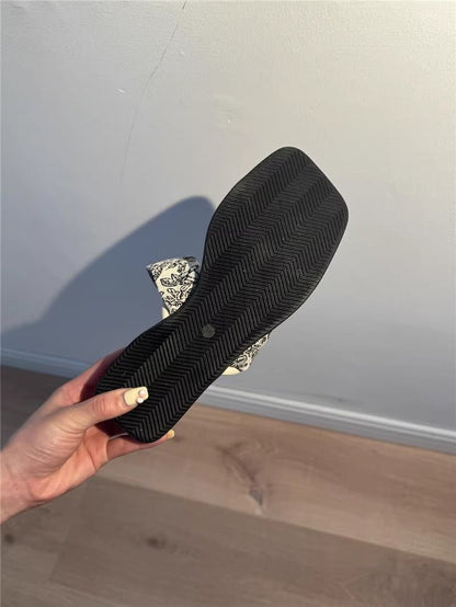 PUT Wedge Rubber Slippers Mid Heel